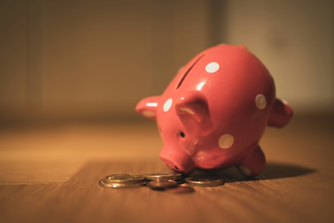 A piggy bank with coins representing long-term savings